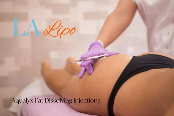 Woman having fat dissolving injections Ruislip Common on thighs