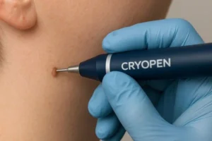 Person receiving skin tag removal Ruislip Common