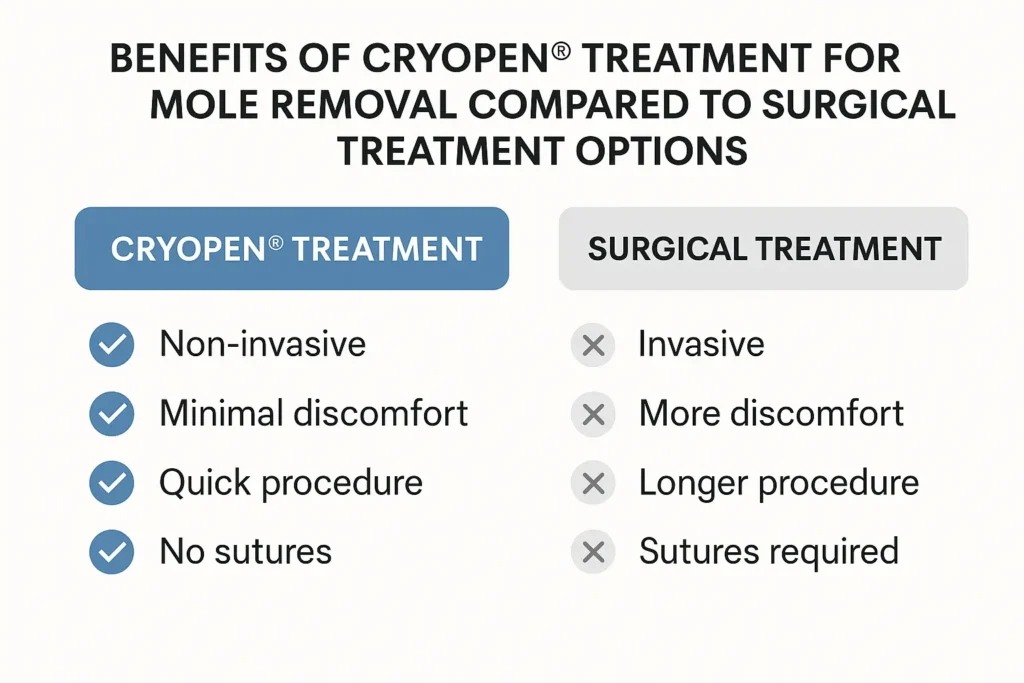 Benefits of facial mole removal Ruislip Common - call our team today to book a consultation